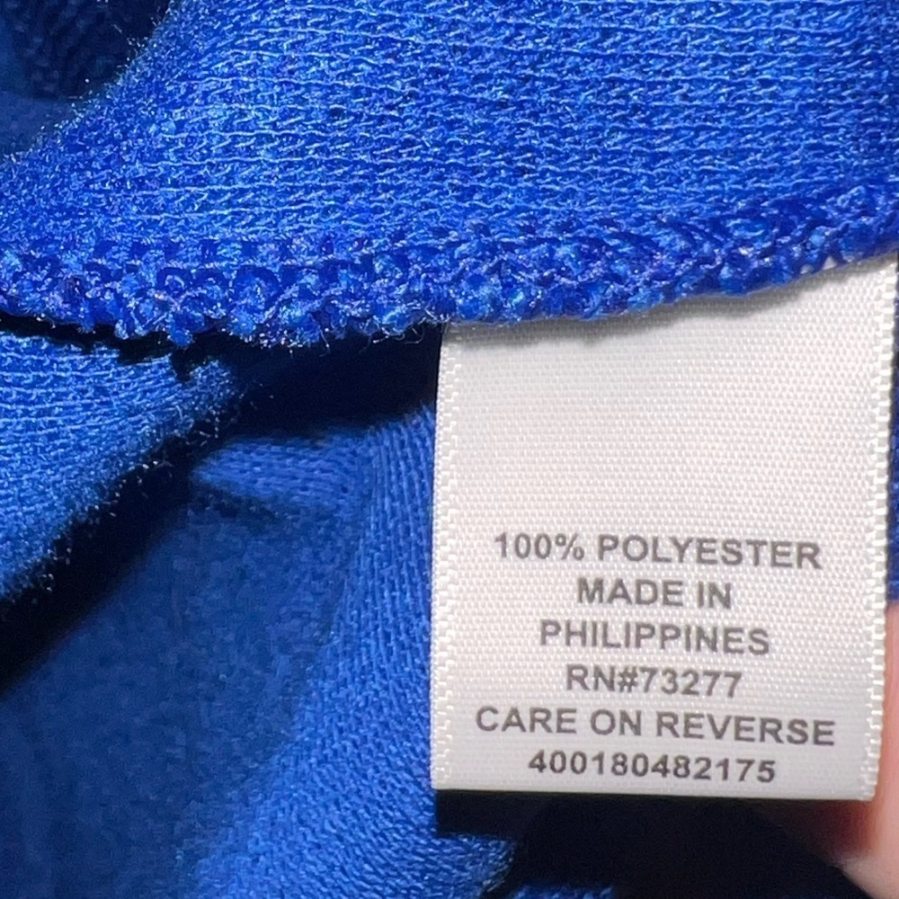Elle Royal Blue Bow Collar Textured Coat Size Small - Picture 11 of 13